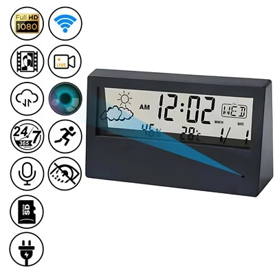 LCD ekspozisyon revèy alam fil kamera Z11 - 4K kamera sekirite ak limyè lannwit, tanperati & deteksyon imidite